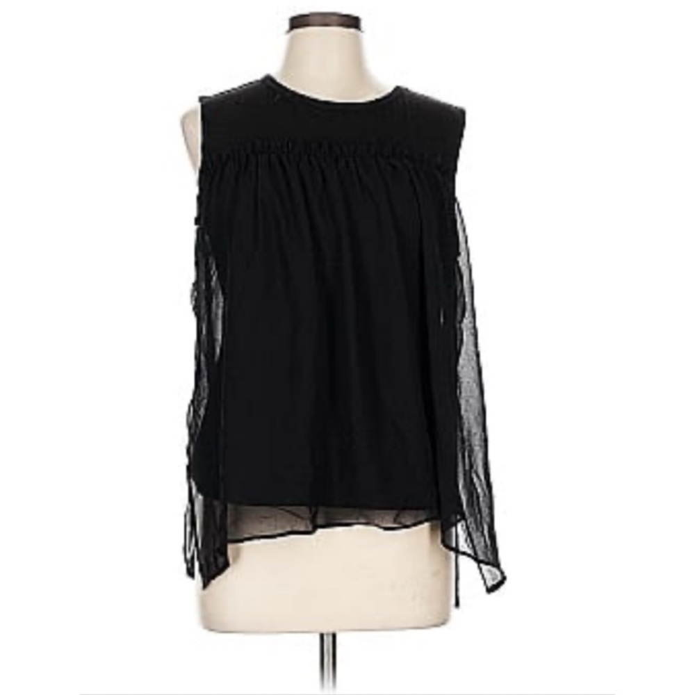 C. Wonder by Christian Siriano Extended Shoulder Mixed Media Blouse XS NWT